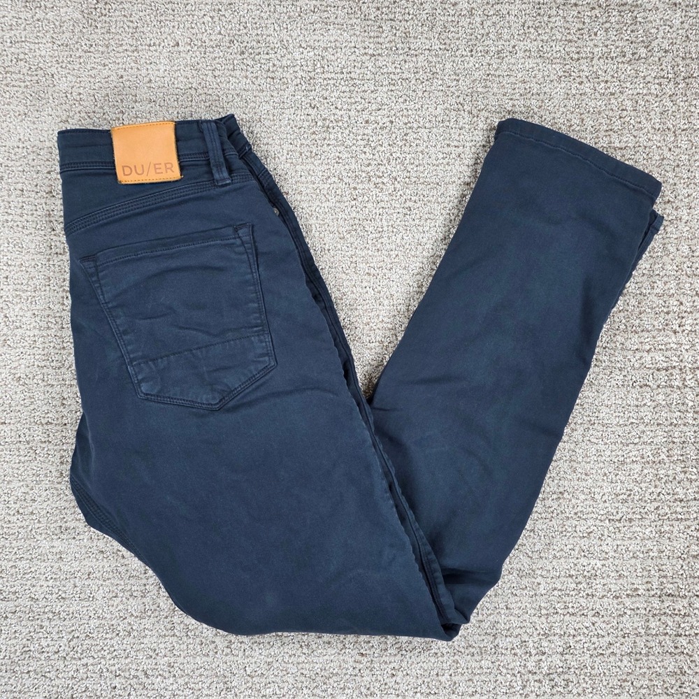 DU/ER N2X Relaxed Taper Performance Pants Mens 30x32 Navy Blue Chino Trousers